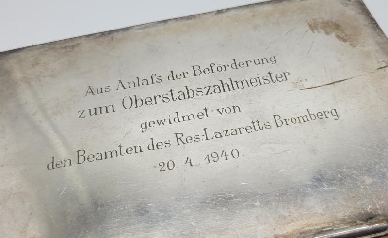 Cigarete Case with Lazaret  dedication Bromberg