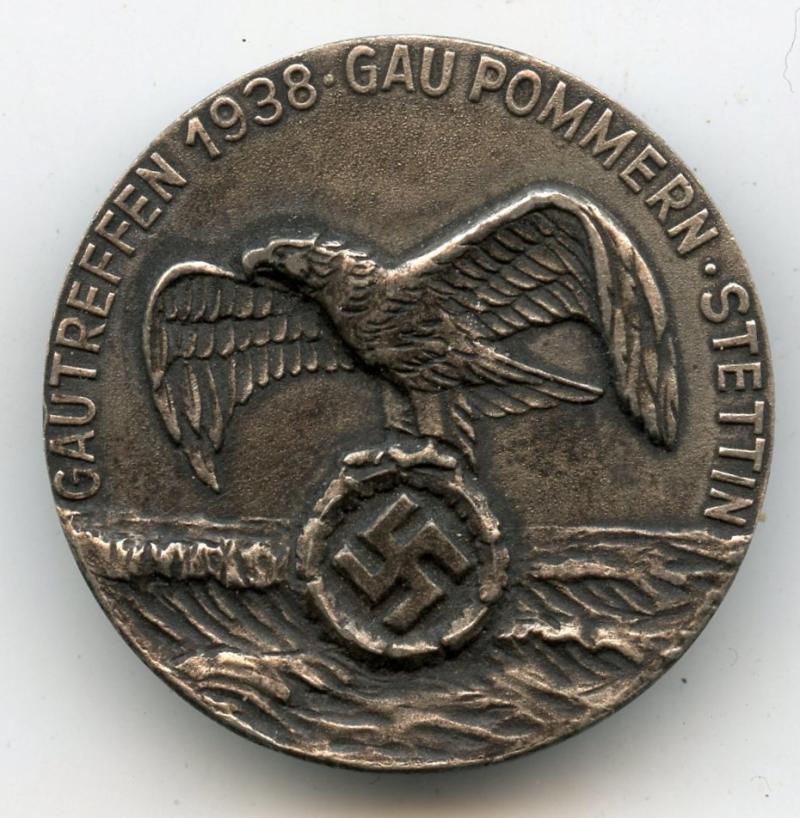 Pommeranian Gautreffen Badge. Stettin 1938.