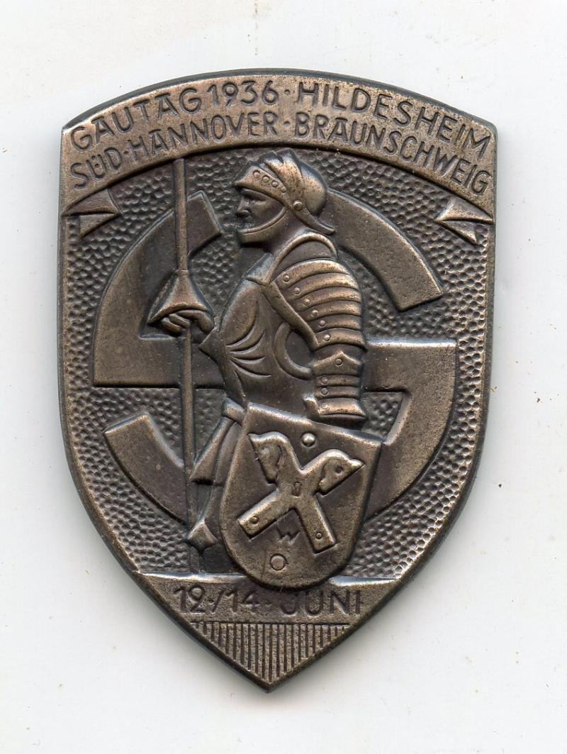 Gautag 1936 Badge. Hildesheim,Sud Hannover,Braunschweig