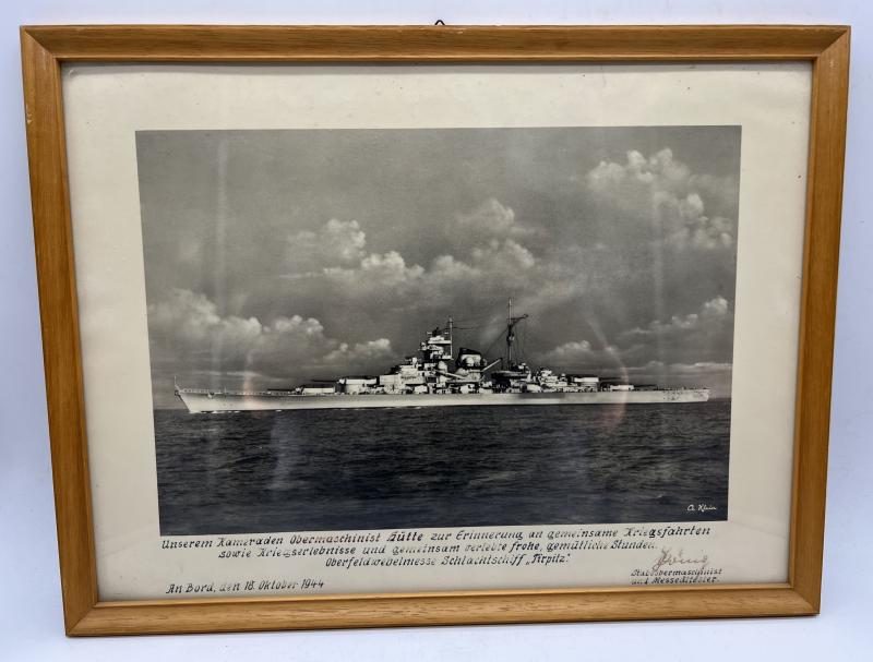 Tirpitz frame picture with dedication