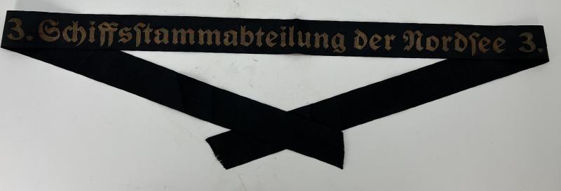 Kriegsmarine Cap talley 3. SchiffsStammabteilung der Nordsee 3.