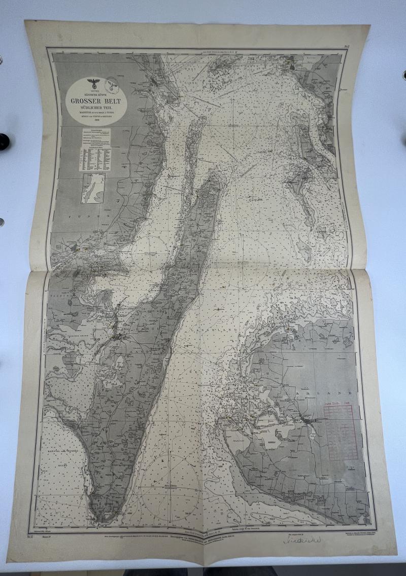 Kriegsmarine Map Danmark Grosser Belt
