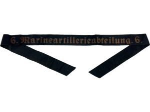 Kriegsmarine Cap Tally 6. Marineartillerieabteilung. 6.