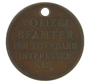 Elberfeld - Prussian Train/Railroad Police Id Disc