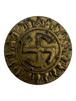 Rounded swastika pin badge
