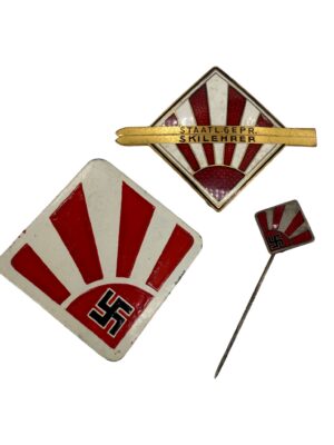 Rare Staatlich geprüfter Skilehrer (ski instructor) badges set