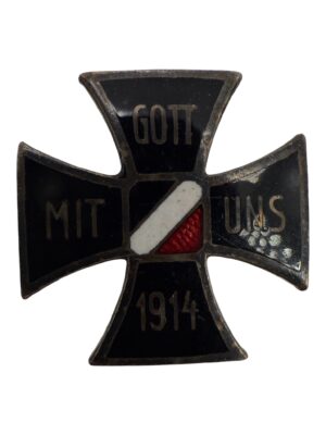 Patriotic Iron Cross 1914 "Gott mit Uns" pin badge