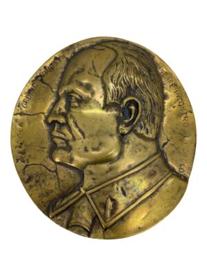 Benito Mussolini Brass Plaque