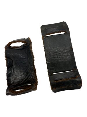 Gasmask can straps leather covers