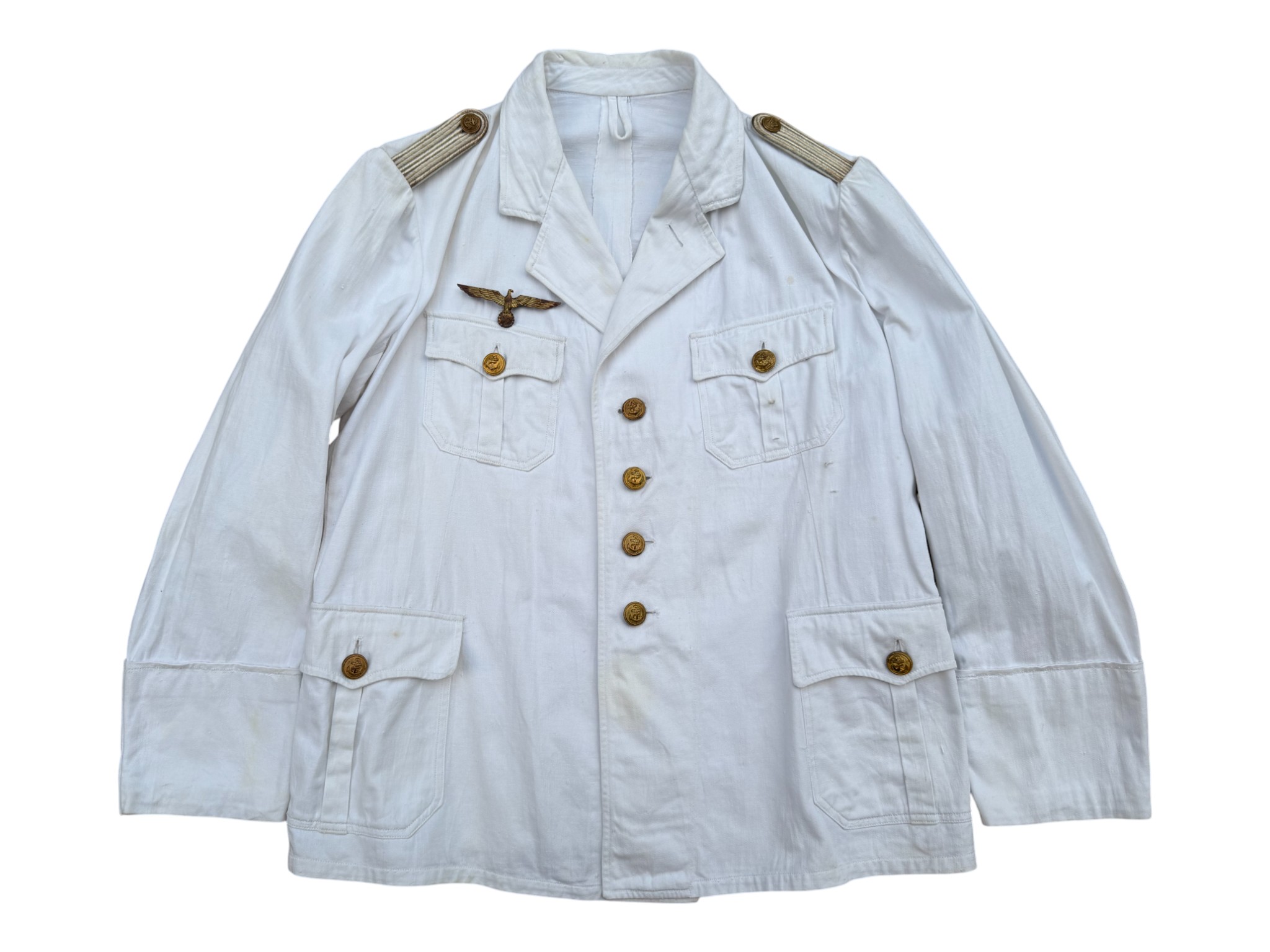 Kriegsmarine White Summer Tunic for Officers named to Uboot commander Robert Schetelig