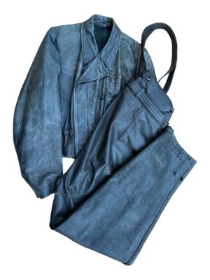 Kriegsmarine Kleinkampfverbände Black protective leather jacket and trousers set