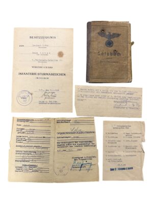 Soldbuch + award document Feldersatz bataillon 171