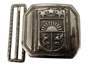 Latvian Republic Police buckle, Silver