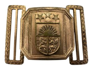 Latvian Republic Police buckle, gold