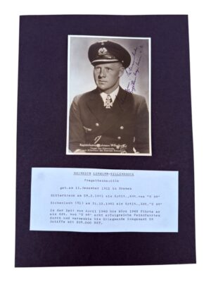 Heinrich Lehmann-Willenbrock Signed Photo Autograph U-Boat U-96