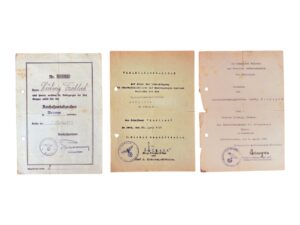 Kriegsmarine Kurland cuff title awards doc set